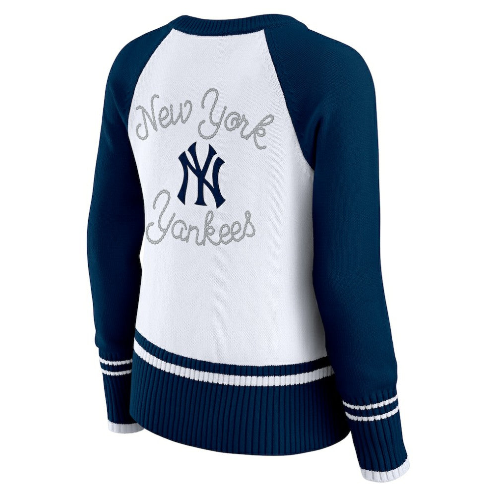 New York Yankees WEAR by Erin Andrews Women's Colorblock Raglan Sweater | MLB For sale