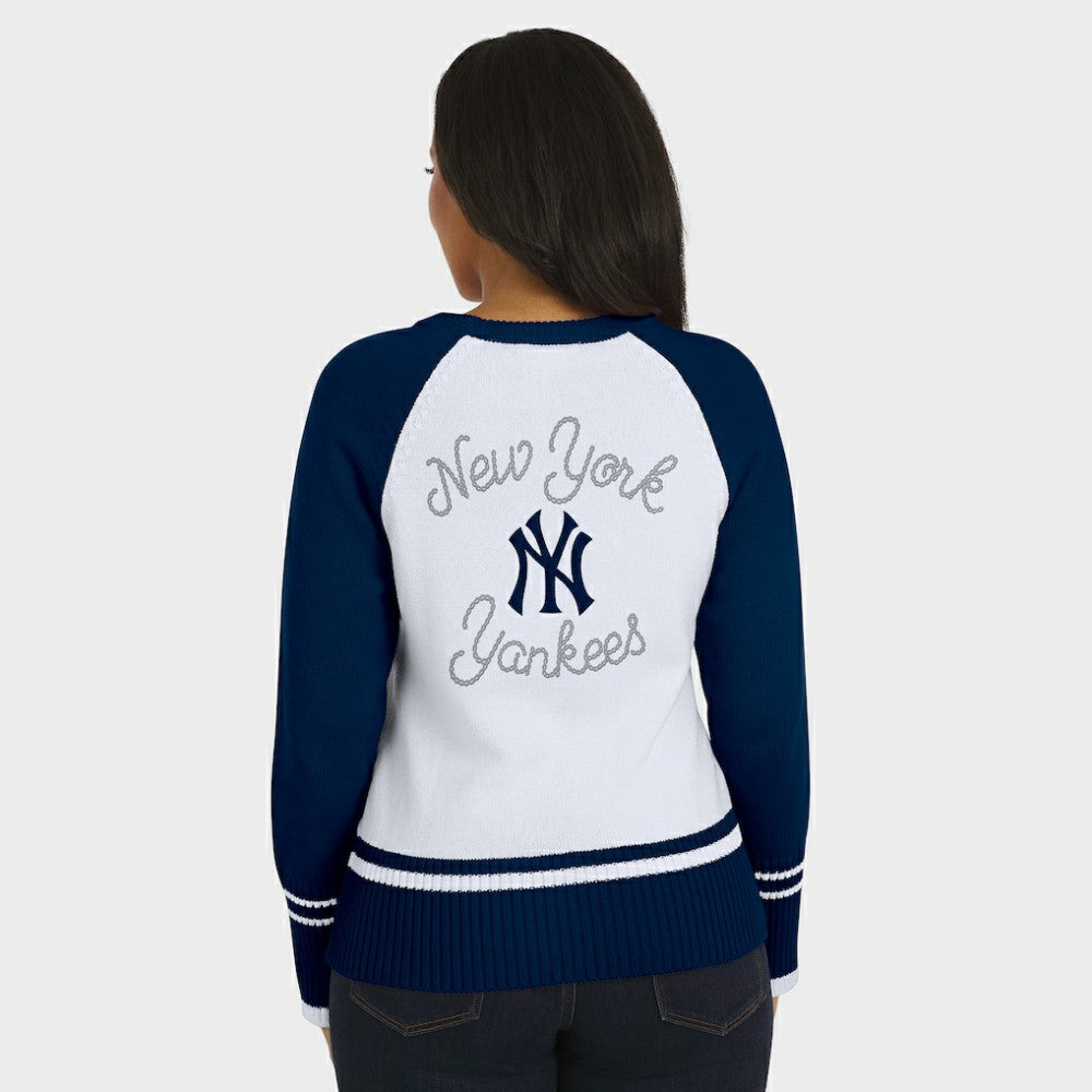 New York Yankees WEAR by Erin Andrews Women's Colorblock Raglan Sweater | MLB For sale