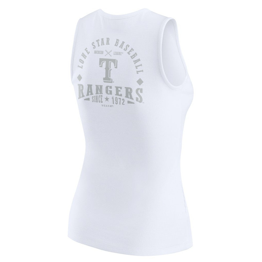 Texas Rangers WEAR by Erin Andrews Women's Rib-Knit Henley Tank Top | MLB Outlet