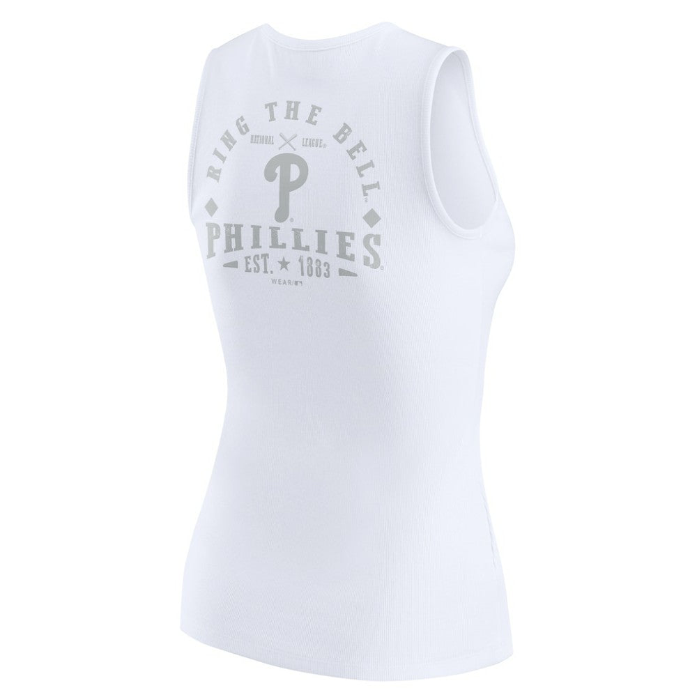 Philadelphia Phillies WEAR by Erin Andrews Women's Rib-Knit Henley Tank Top | MLB Discount