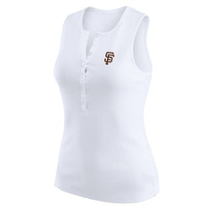 San Francisco Giants WEAR by Erin Andrews Women's Rib-Knit Henley Tank Top | MLB Online