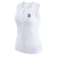 San Diego Padres WEAR by Erin Andrews Women's Rib-Knit Henley Tank Top | MLB On Sale