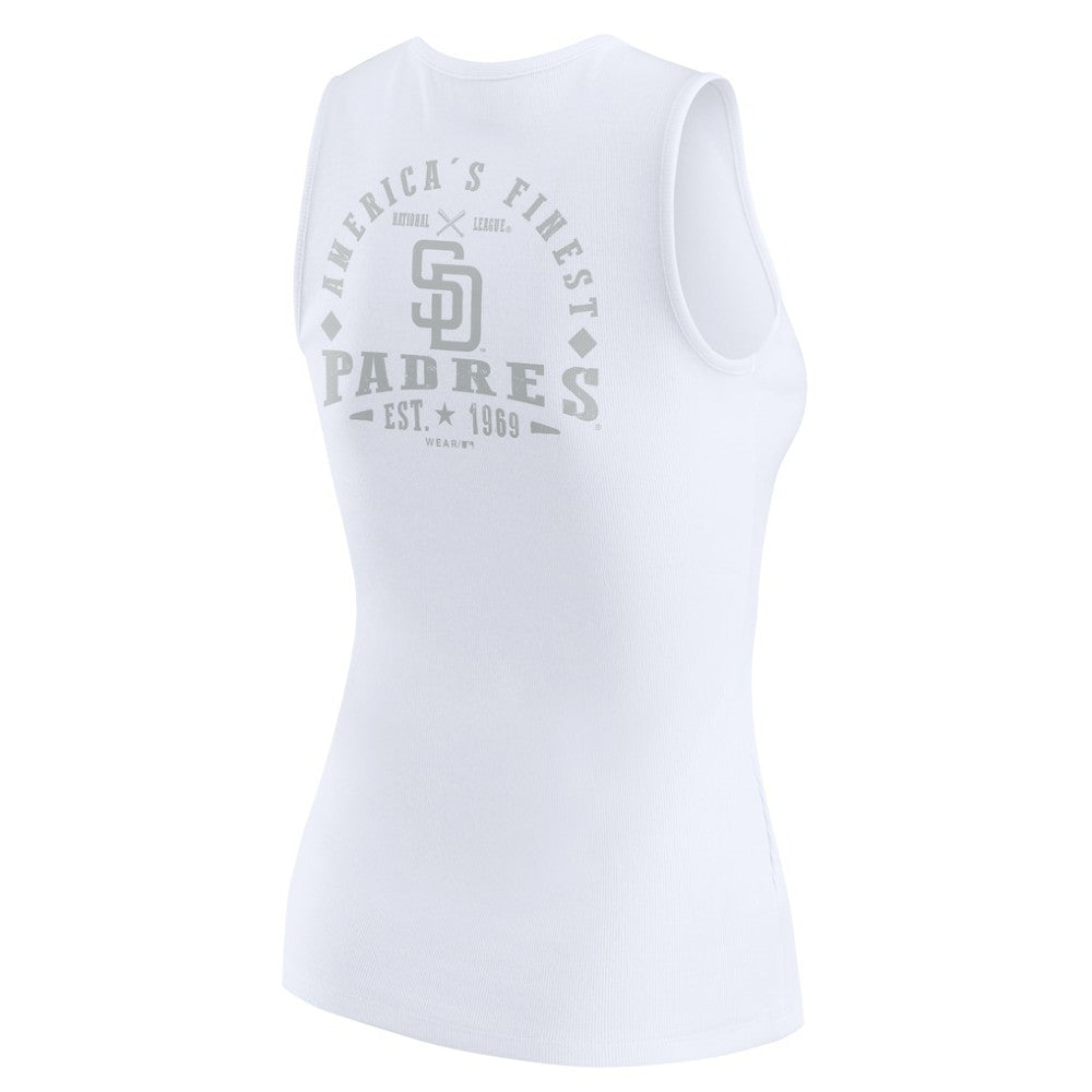 San Diego Padres WEAR by Erin Andrews Women's Rib-Knit Henley Tank Top | MLB On Sale