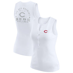 Cincinnati Reds WEAR by Erin Andrews Women's Rib-Knit Henley Tank Top | MLB Discount