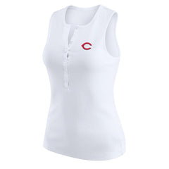 Cincinnati Reds WEAR by Erin Andrews Women's Rib-Knit Henley Tank Top | MLB Discount