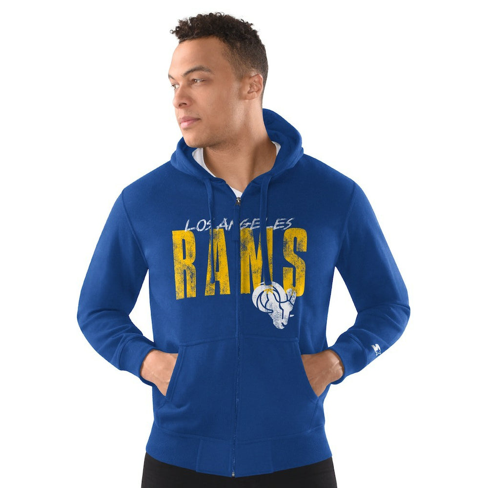 Los Angeles Rams  Starter Distressed Classic Full-Zip Hoodie
