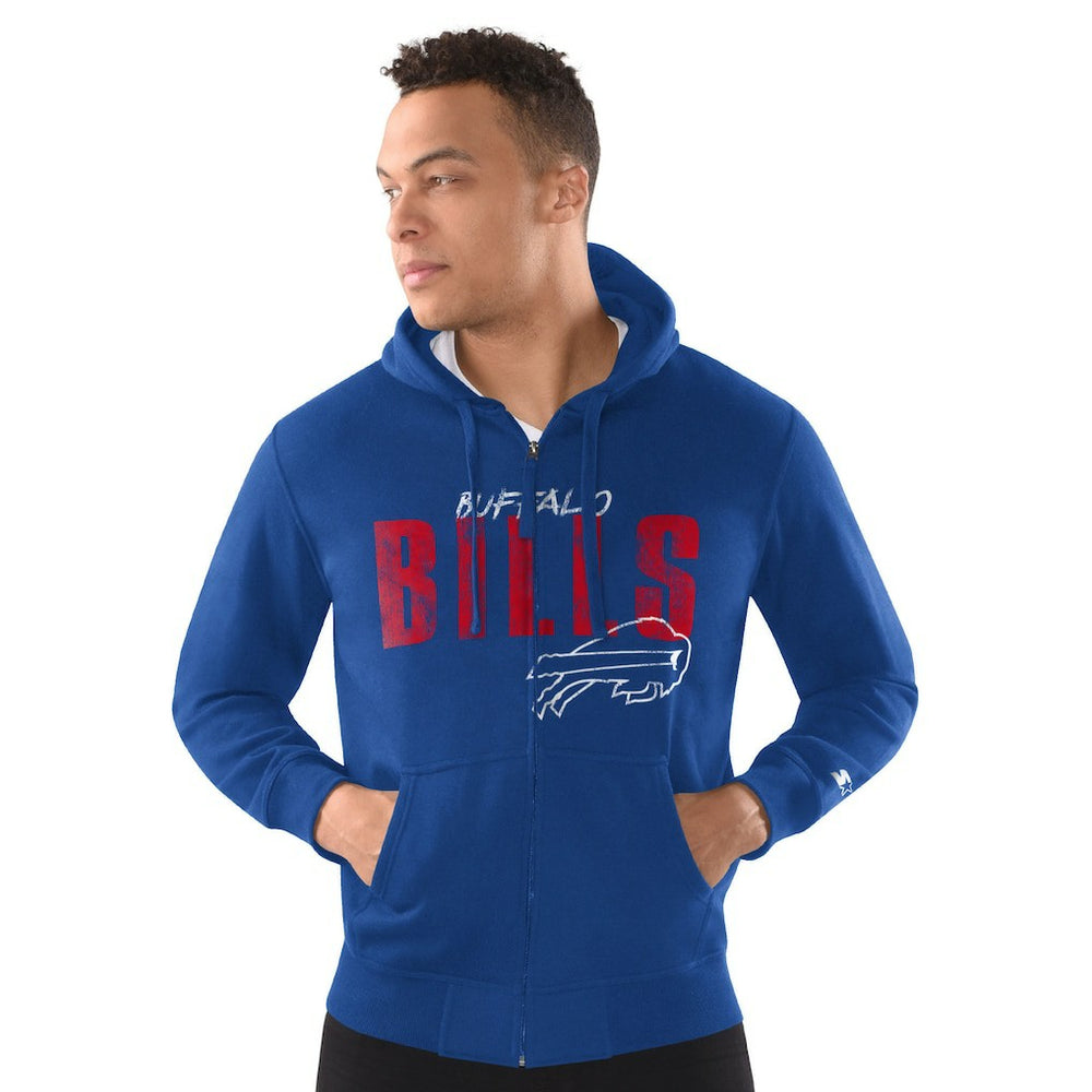 Buffalo Bills  Starter Distressed Classic Full-Zip Hoodie