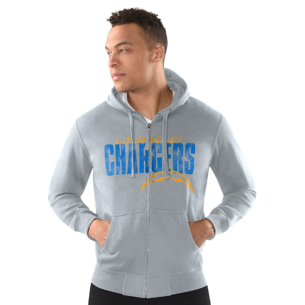 Los Angeles Chargers  Starter Distressed Classic Full-Zip Hoodie