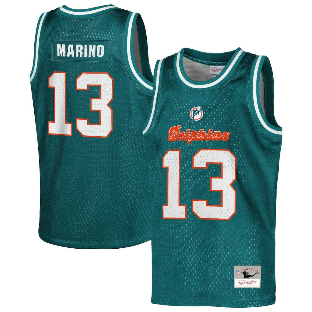 Miami Dolphins Mitchell & Ness Dan Marino  Youth Retired Player NFL Basketball Fashion Jersey