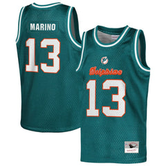 Miami Dolphins Mitchell & Ness Dan Marino  Youth Retired Player NFL Basketball Fashion Jersey