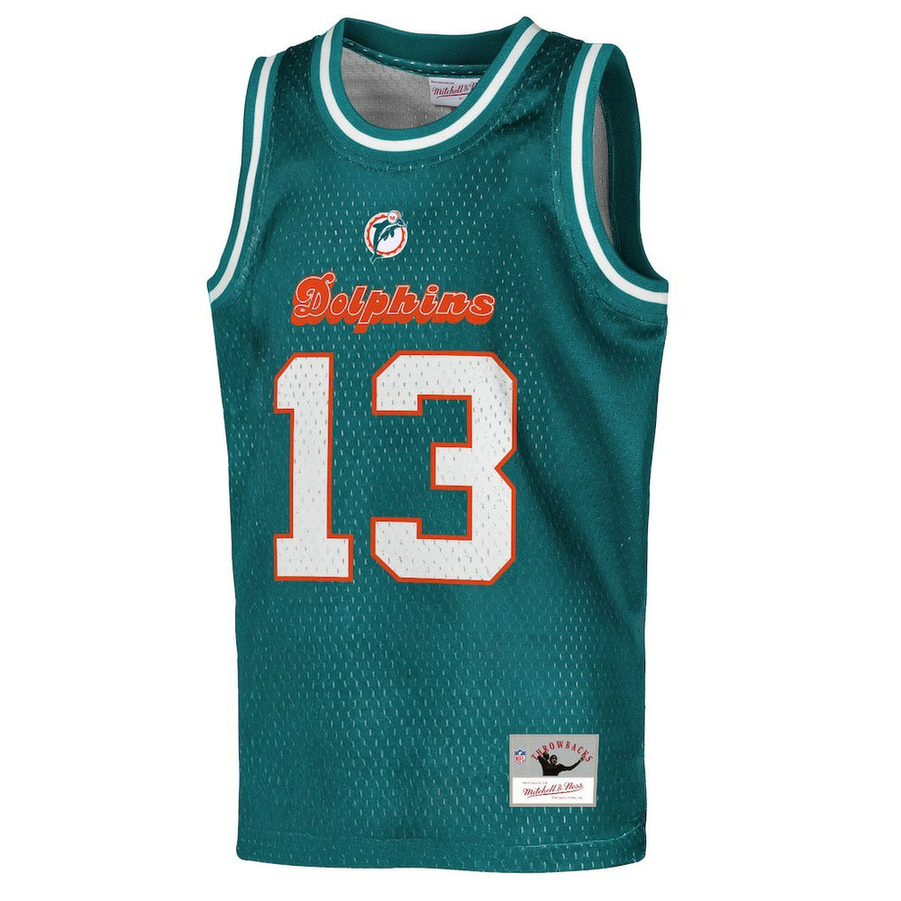 Miami Dolphins Mitchell & Ness Dan Marino  Youth Retired Player NFL Basketball Fashion Jersey
