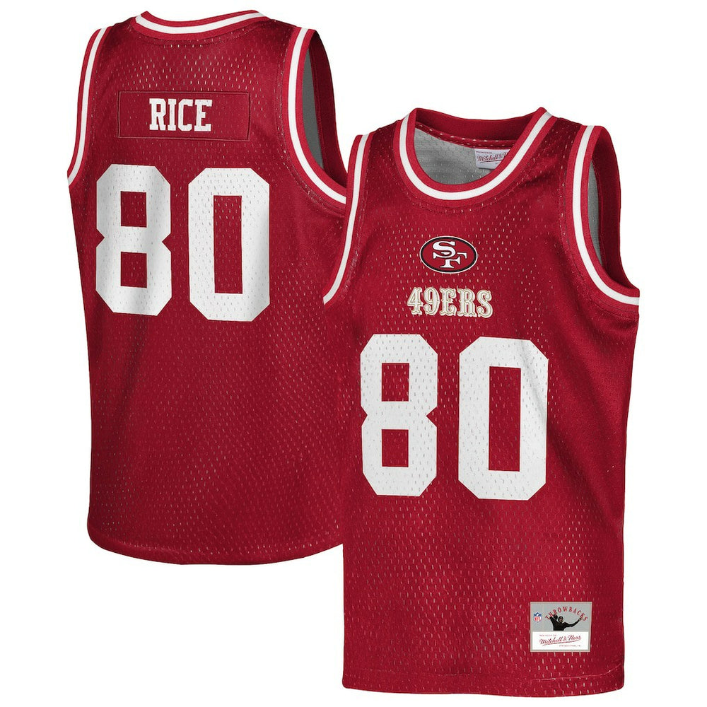 San Francisco 49ers Mitchell & Ness Jerry Rice  Youth Retired Player NFL Basketball Fashion Jersey