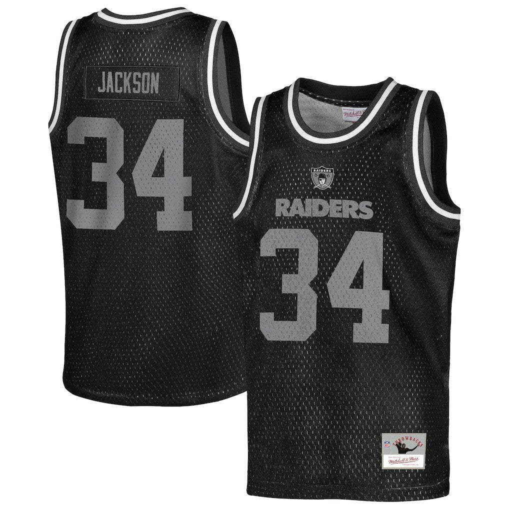 Las Vegas Raiders Mitchell & Ness Bo Jackson  Youth Retired Player NFL Basketball Fashion Jersey