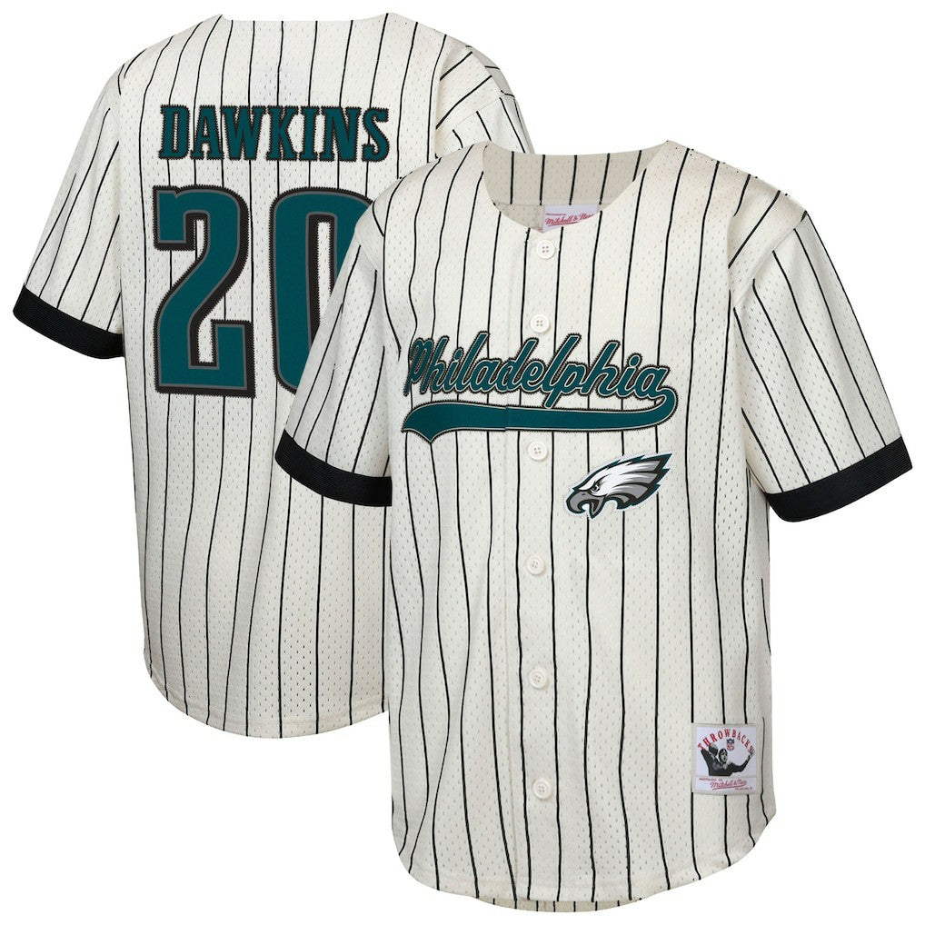 Philadelphia Eagles Mitchell & Ness Brian Dawkins  Youth Retired Player Name & Number Baseball Jersey