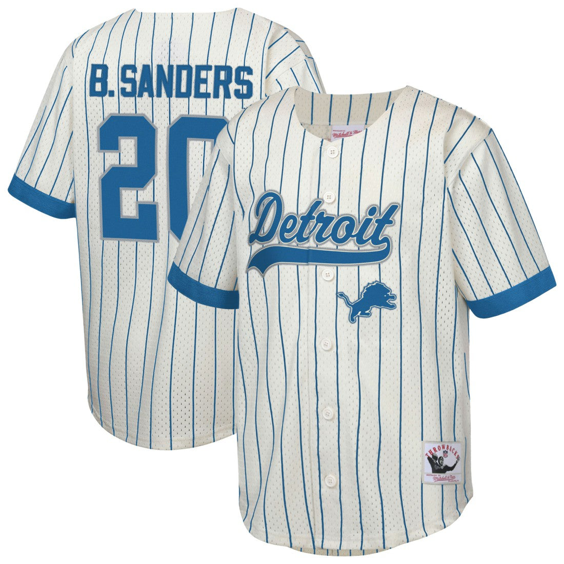 Detroit Lions Mitchell & Ness Barry Sanders  Youth Retired Player Name & Number Baseball Jersey