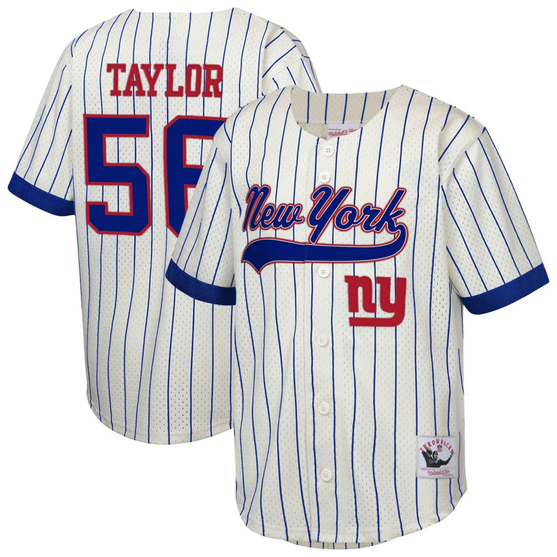 New York Giants Mitchell & Ness Lawrence Taylor  Youth Retired Player Name & Number Baseball Jersey