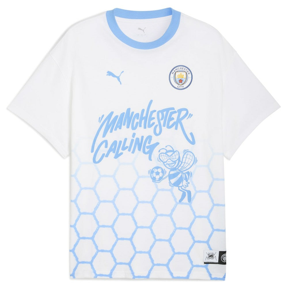 Manchester City 2025 FIFA Club World Cup Hoops T-Shirt White - Puma