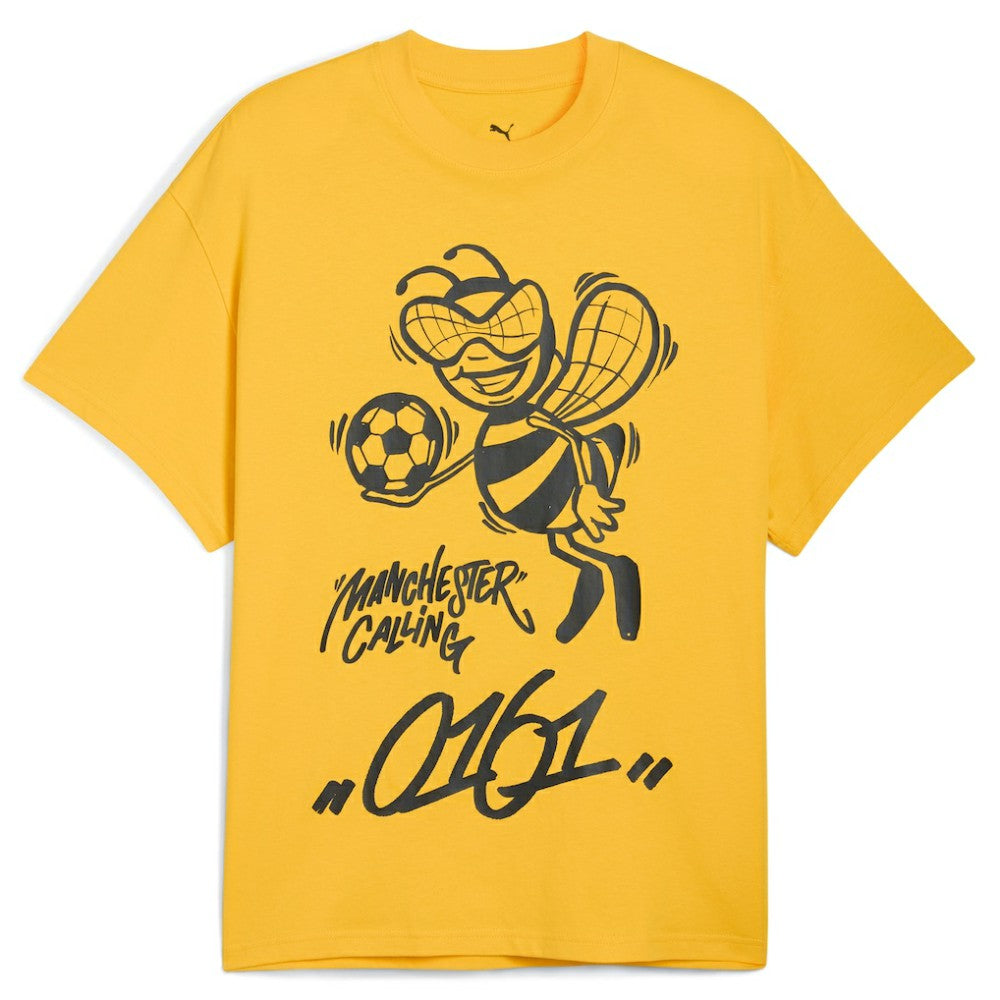 Manchester City 2025 FIFA Club World Cup Hoops T-Shirt Yellow - Puma
