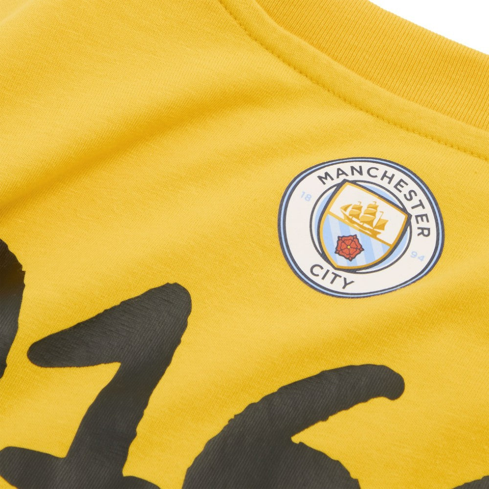 Manchester City 2025 FIFA Club World Cup Hoops T-Shirt Yellow - Puma