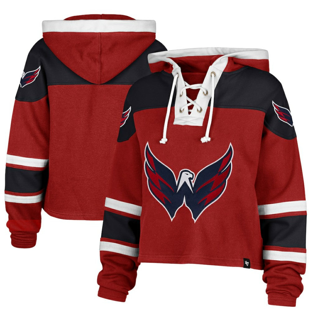 Washington Capitals '47 Women's Cropped Lacer Hoodie For Sale