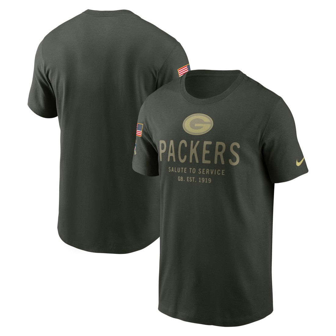 Green Bay Packers Nike 2025 Salute to Service Sideline Primary Edge Dri-FIT T-Shirt