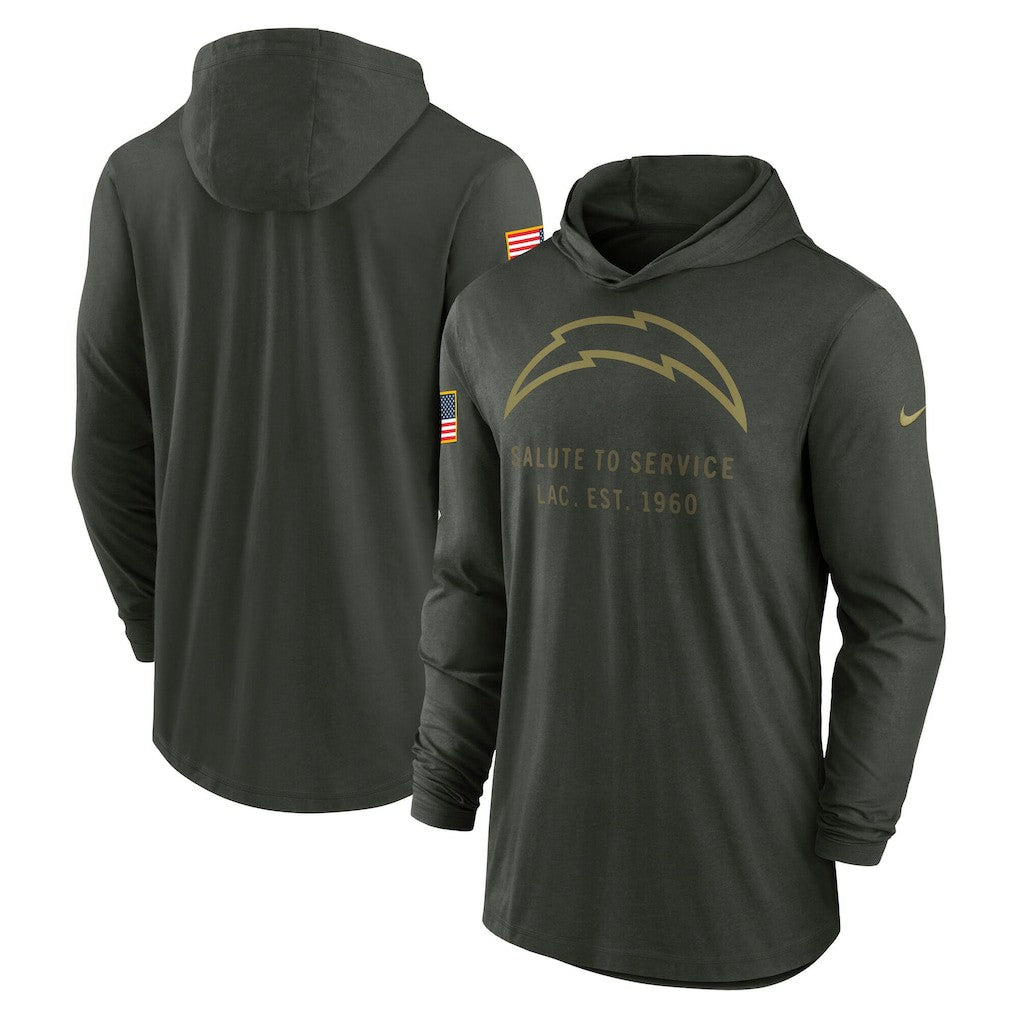 Los Angeles Chargers Nike 2025 Salute to Service Sideline Dri-FIT Lightweight Hooded Pullover