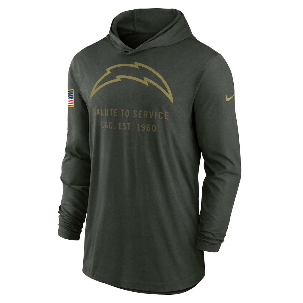 Los Angeles Chargers Nike 2025 Salute to Service Sideline Dri-FIT Lightweight Hooded Pullover