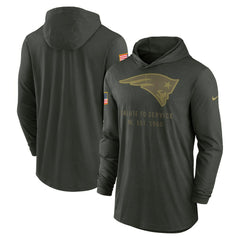 New England Patriots Nike 2025 Salute to Service Sideline Dri-FIT Lightweight Hooded Pullover