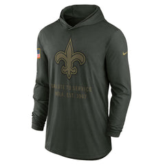 New Orleans Saints Nike 2025 Salute to Service Sideline Dri-FIT Lightweight Hooded Pullover