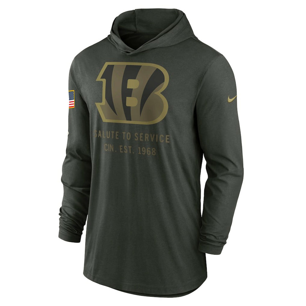 Cincinnati Bengals Nike 2025 Salute to Service Sideline Dri-FIT Lightweight Hooded Pullover