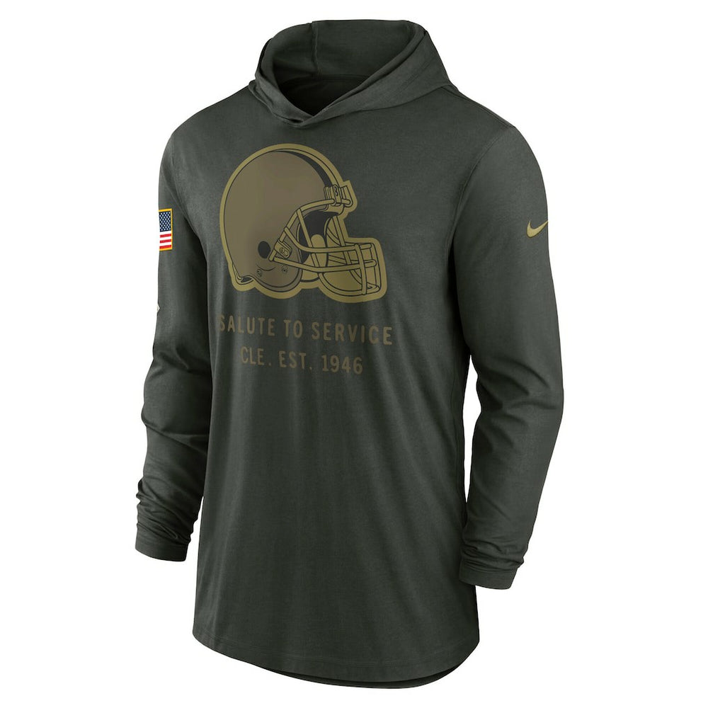 Cleveland Browns Nike 2025 Salute to Service Sideline Dri-FIT Lightweight Hooded Pullover