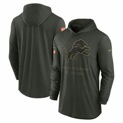 Detroit Lions Nike 2025 Salute to Service Sideline Dri-FIT Lightweight Hooded Pullover