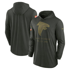 Atlanta Falcons Nike 2025 Salute to Service Sideline Dri-FIT Lightweight Hooded Pullover