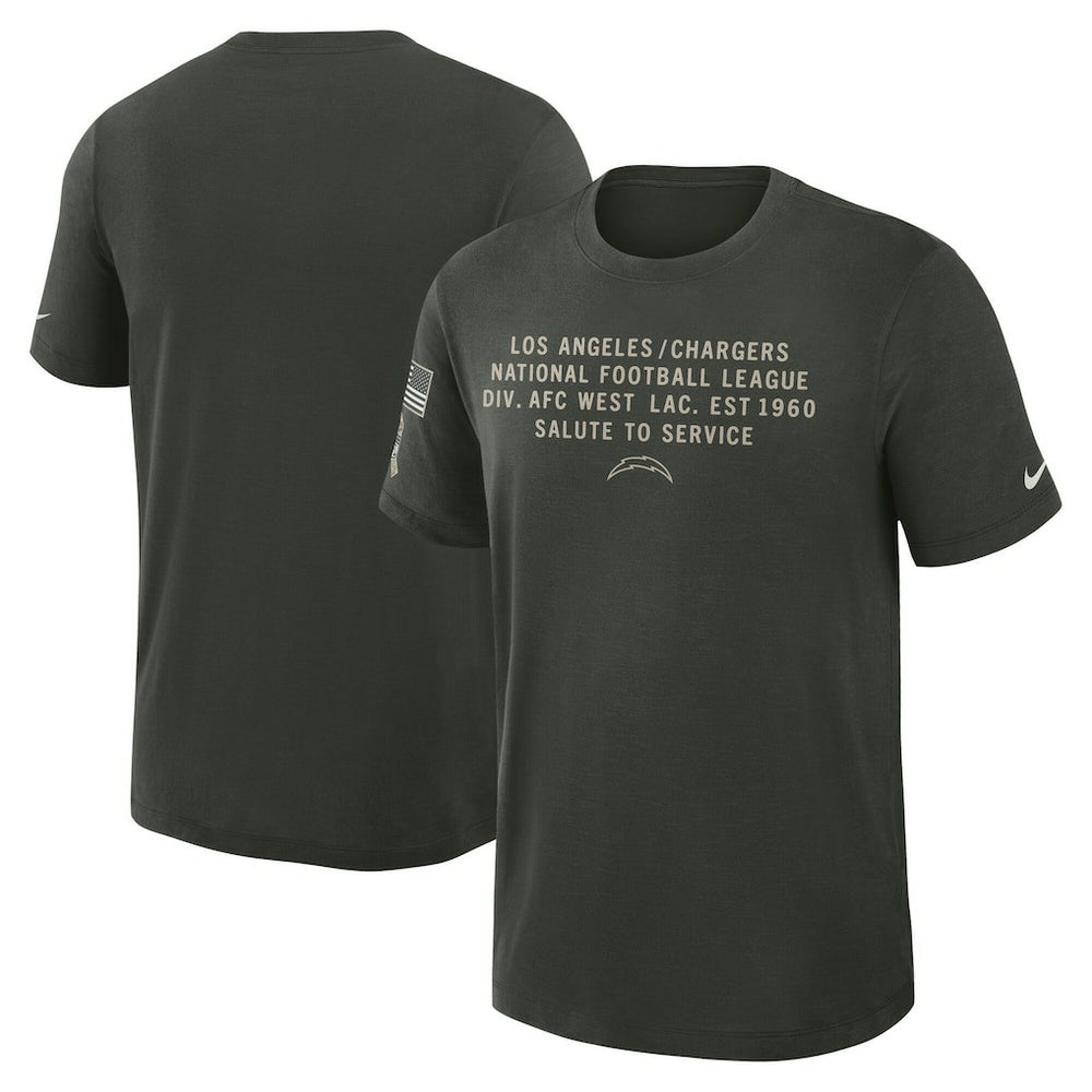 Los Angeles Chargers Nike 2025 Salute to Service Sideline Slub Dri-FIT T-Shirt