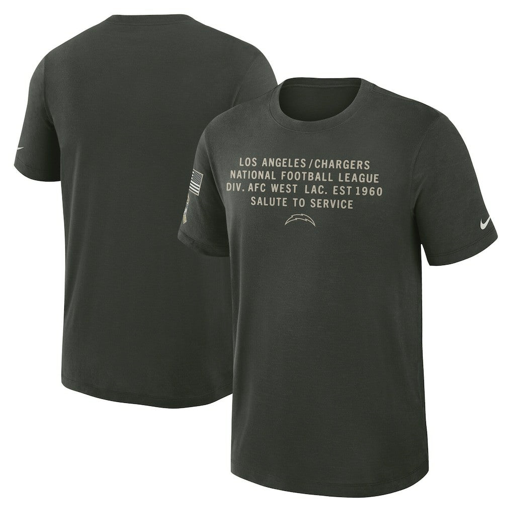 Los Angeles Chargers Nike 2025 Salute to Service Sideline Slub Dri-FIT T-Shirt