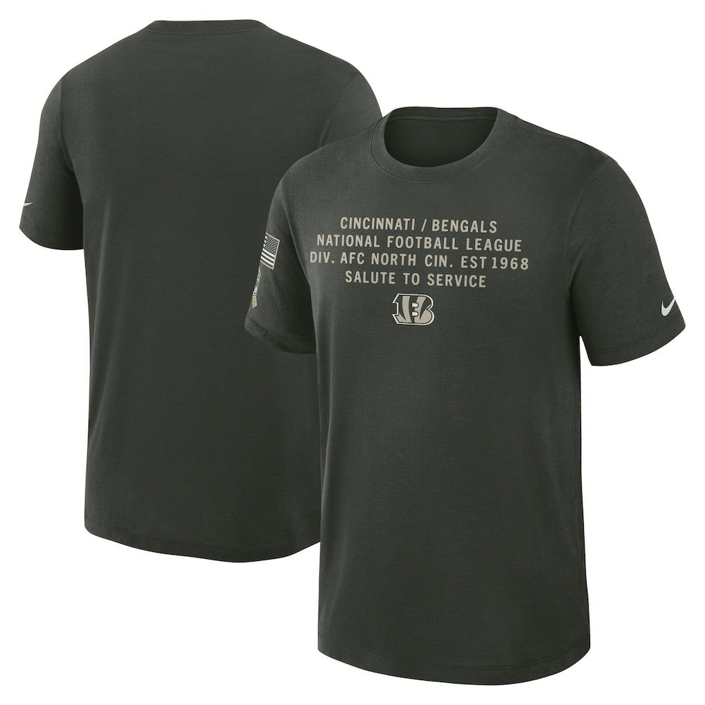 Cincinnati Bengals Nike 2025 Salute to Service Sideline Slub Dri-FIT T-Shirt