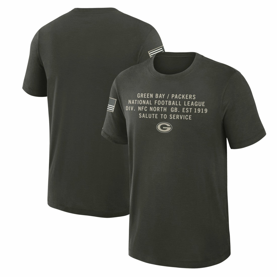Green Bay Packers Nike 2025 Salute to Service Sideline Slub Dri-FIT T-Shirt