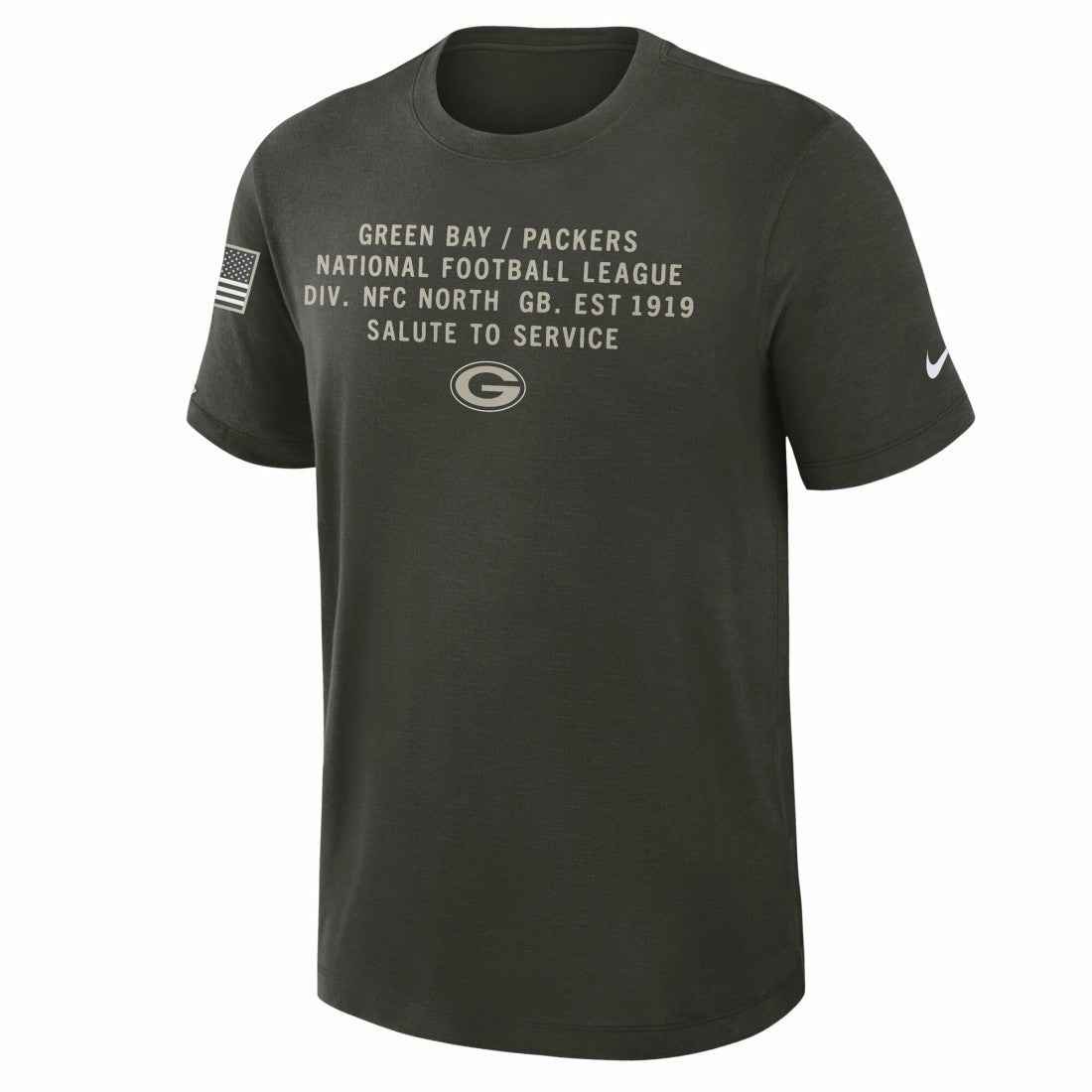 Green Bay Packers Nike 2025 Salute to Service Sideline Slub Dri-FIT T-Shirt