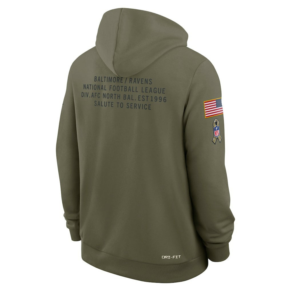 Baltimore Ravens Nike 2025 Salute to Service Sideline Standard Issue Dri-FIT Hoodie
