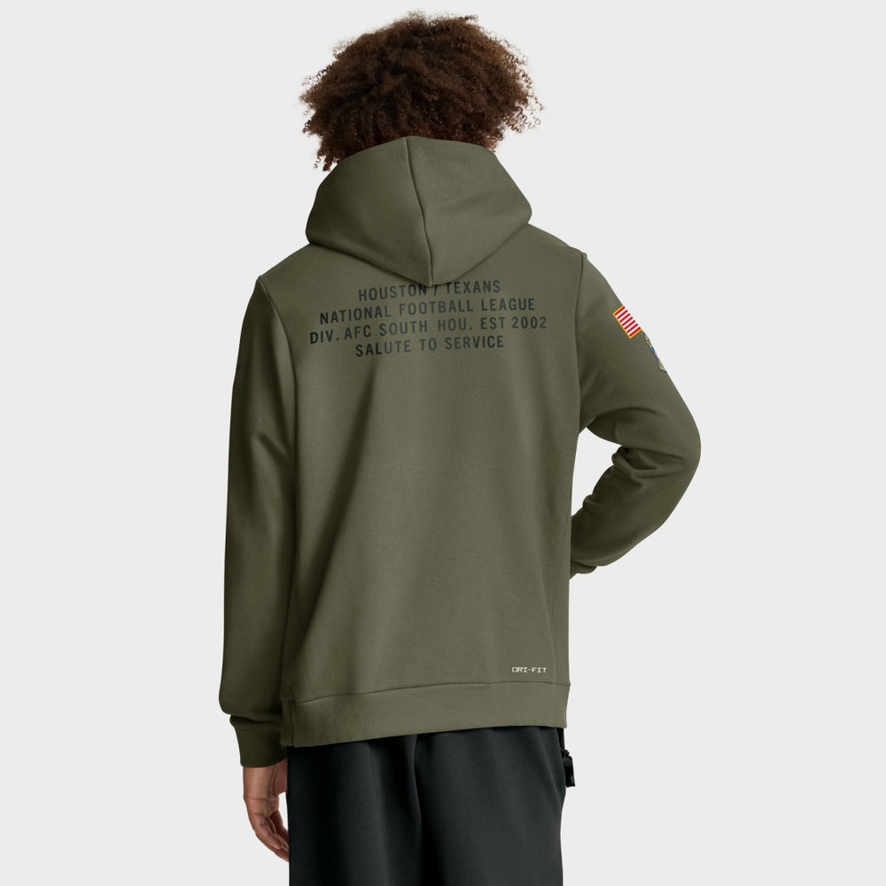 Houston Texans Nike 2025 Salute to Service Sideline Standard Issue Dri-FIT Hoodie