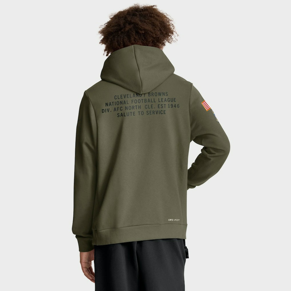 Cleveland Browns Nike 2025 Salute to Service Sideline Standard Issue Dri-FIT Hoodie