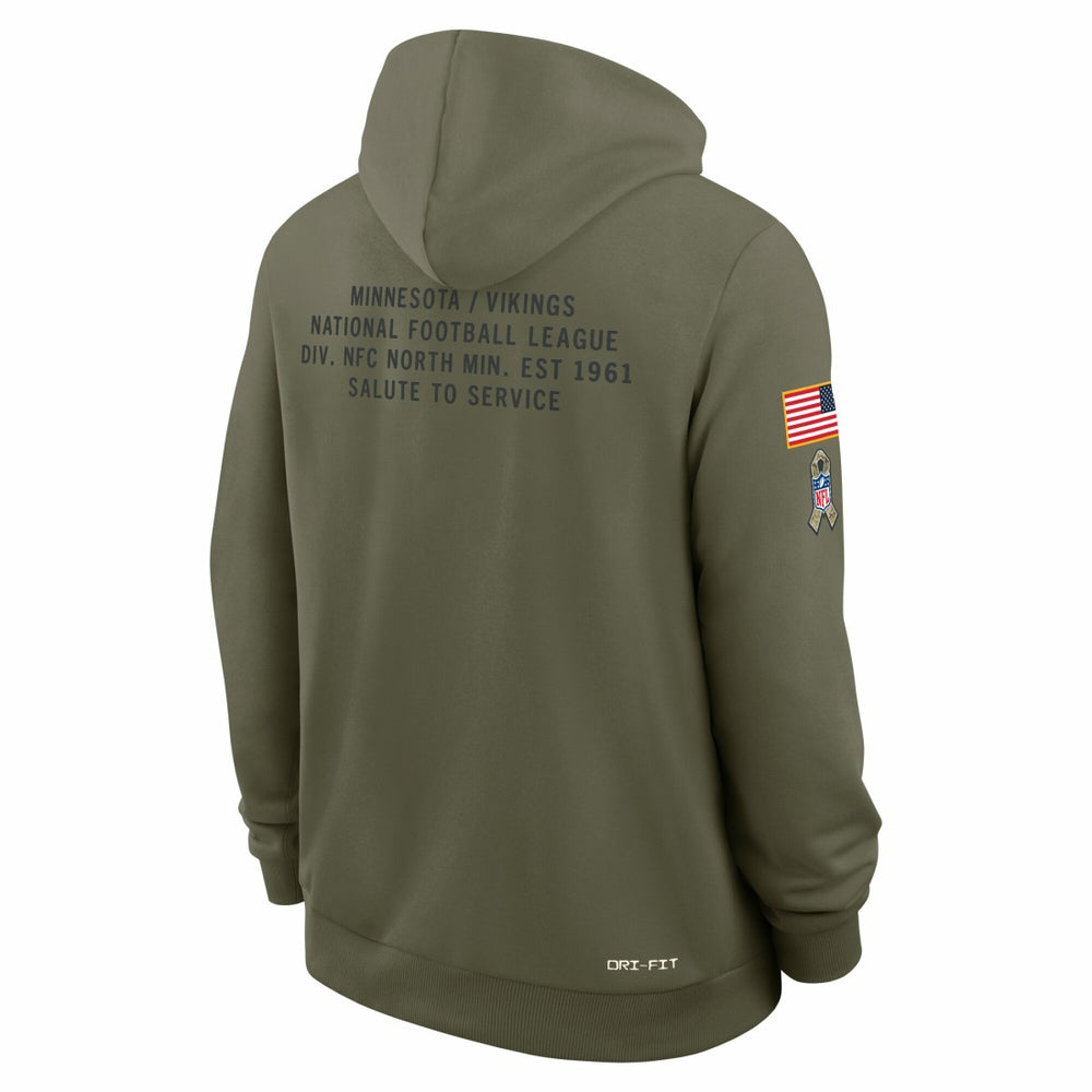 Minnesota Vikings Nike 2025 Salute to Service Sideline Standard Issue Dri-FIT Hoodie