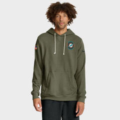 Miami Dolphins Nike 2025 Salute to Service Sideline Standard Issue Dri-FIT Hoodie
