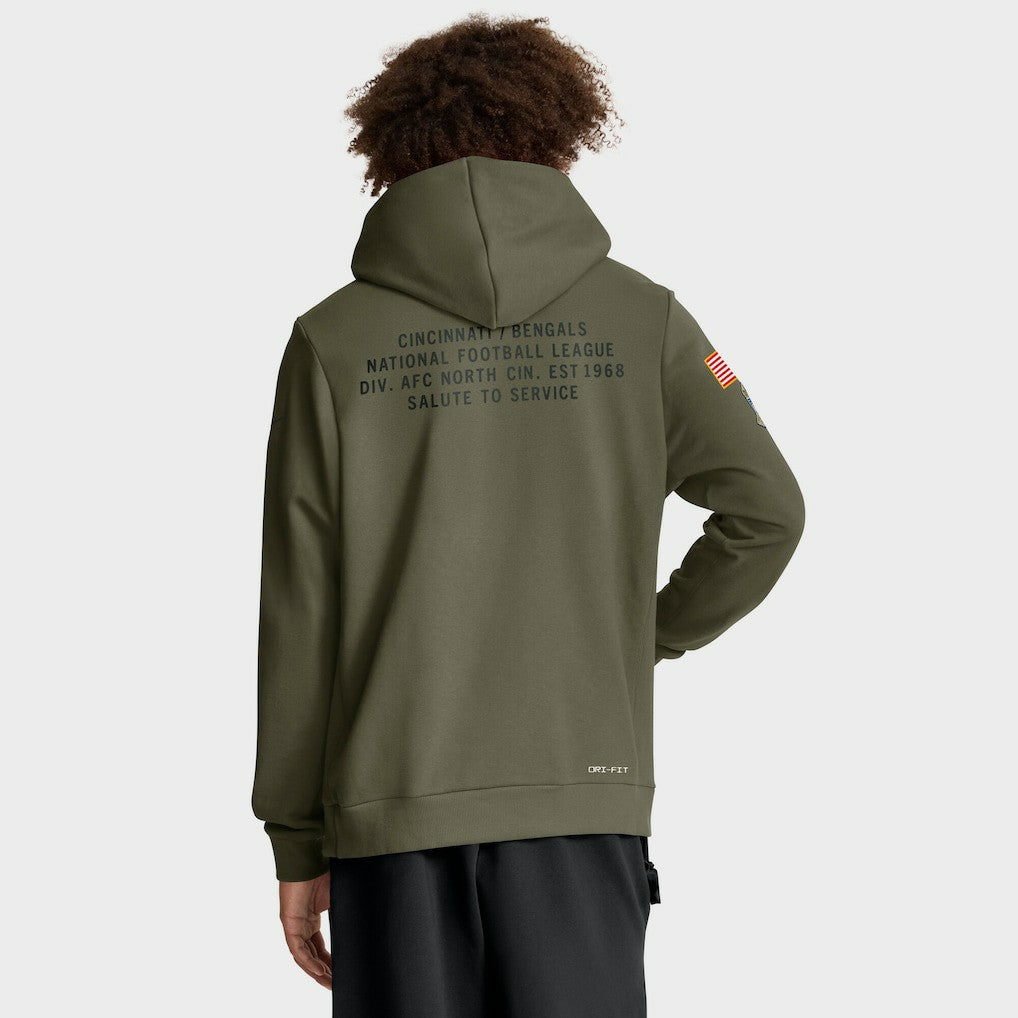 Cincinnati Bengals Nike 2025 Salute to Service Sideline Standard Issue Dri-FIT Hoodie
