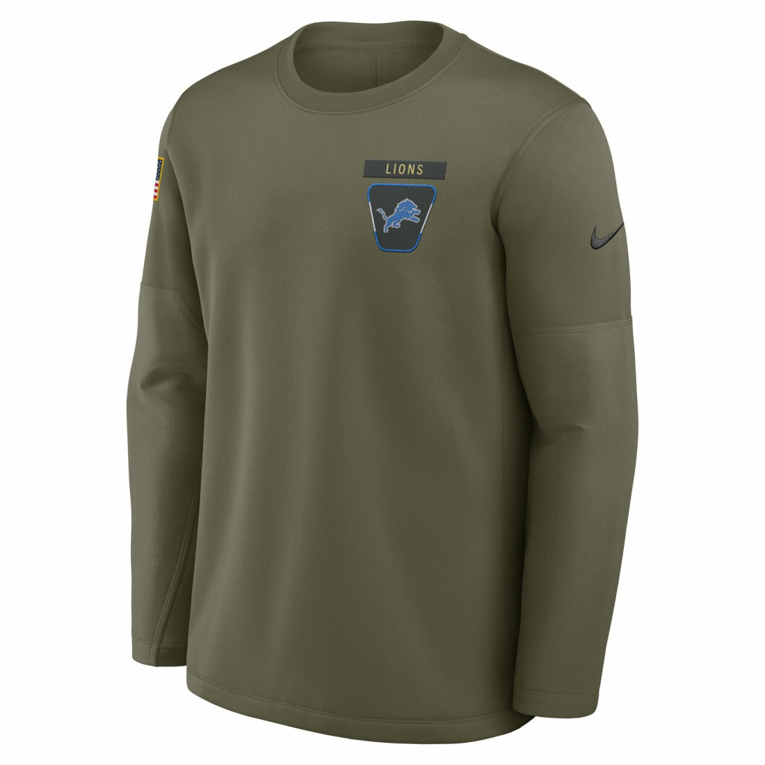 Detroit Lions Nike 2025 Salute to Service Sideline Coaches Therma-FIT Long Sleeve Shirt