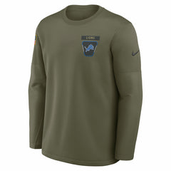 Detroit Lions Nike 2025 Salute to Service Sideline Coaches Therma-FIT Long Sleeve Shirt