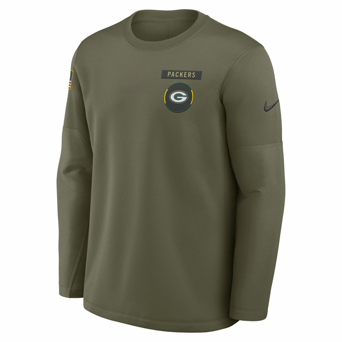 Green Bay Packers Nike 2025 Salute to Service Sideline Coaches Therma-FIT Long Sleeve Shirt