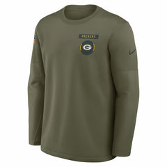 Green Bay Packers Nike 2025 Salute to Service Sideline Coaches Therma-FIT Long Sleeve Shirt