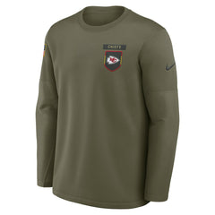 Kansas City Chiefs Nike 2025 Salute to Service Sideline Coaches Therma-FIT Long Sleeve Shirt