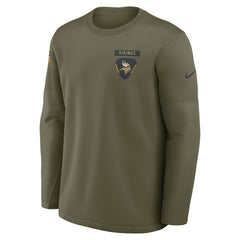 Minnesota Vikings Nike 2025 Salute to Service Sideline Coaches Therma-FIT Long Sleeve Shirt